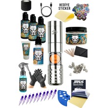 Valor Dragoart T2 Sılver Dövme Makinesi Seti – LED Ekran - Parmak Pedallı Dövme Seti