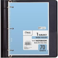 Skygo Spiral Defter, 1 Konulu Geniş Çizgili Spiral Ciltli, Pastel Renkli Sevimli Okul Defterleri, 70 Sayfa