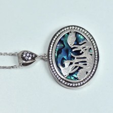 Doğaltaş Abalon (Balık Figürlü) Taşı Gümüş Kolye (Özel Seri)