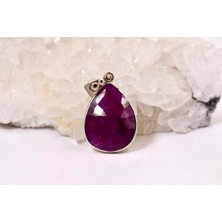 Doğaltaş Yakut Gümüş Kolye