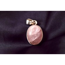 Doğaltaş Pembe Kuvars Gümüş Kolye