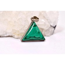 Doğaltaş Malahit Gümüş Kolye