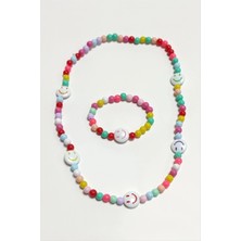 Renklime Emoji Boncuk Çocuk Set Kolye