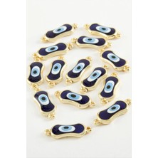 Renklime Oval Nazar Çift Kulplu Mineli Bileklik ve Kolye Ucu Aparatı 1 Adet