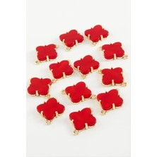 Renklime Çiçek Tek Kulp Polyester Bileklik ve Kolye Ucu Aparatı 1 Adet