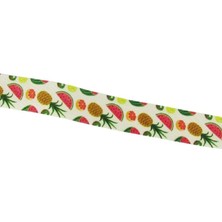 Skygo Çeşitli Meyveler Resimli Grogren Kurdela 2.5 Cm-1 Metre