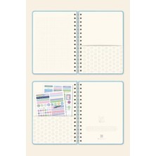 Skygo A5 Spiralli Sert Kapak Kareli Tarihsiz Not Defteri Mavi