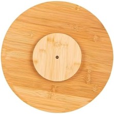 Skygo 34CM Dönerli Bambu Yuvarlak Pizza ve Sunum Tepsisi, 360 Derece Dönebilen Kahvaltı Sunum, Pizza Sunum ve Börek Sunum Tepsisi