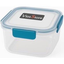 Skygo Store 4’lü Kilitli Saklama Kabı Seti – Sızdırmaz Kapaklı, Farklı Boy ve Renklerde, Bpa Içermez, Plastik Gıda Saklama Kutusu (2150 Ml- 1300 ml - 700 ml - 300 Ml) (Mavi)