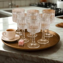 Skygo 6’lı Ayaklı Cam Kahve Yanı Seti – Şık Tasarımlı, Kristal Görünümlü, Misafir Sunum ve Özel Davetler Için Bardak Takımı