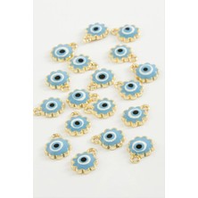 Renklime Çiçek Nazar Tek Kulplu Mineli Bileklik ve Kolye Ucu Aparatı 1 Adet