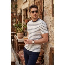 Buratti Pamuklu Regular Fit Çizgili Bisiklet Yaka T Shirt Erkek T Shirt 5904039