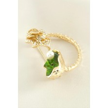 Renklime Çiçek Mineli Taşlı Broş