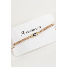 Renklime Göz Makrome Örgülü Bileklik