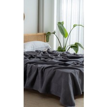 Kare Desenli Waffle Pike Yatak Örtüsü - %100 Pamuk, Modern Geometrik Dokuma, Nefes Alan Yumuşak Dokulu Pike (Tek ve Çift Kişilik)