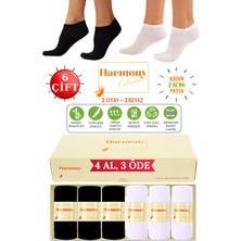 Harmony Collection Bambu Kadın Beyaz Patik (6 Çift) Özel Kutulu | Burun Dikişsiz, Premıum Socks