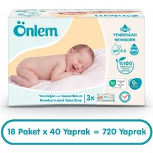 Önlem Yenidoğan Hassas Bakım Islak Havlu Mendil  40X18 720 Yaprak