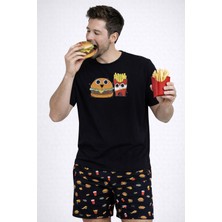 Koza İç Giyim Erkek Pamuklu Baskılı Cepli Şortlu Pijama Takımı