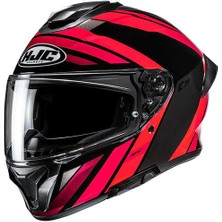 Hjc C71 Faber Mc1 Kapalı Motosiklet Kaskı Siyah Kırmızı