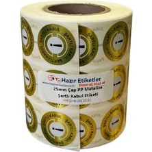 Skygo Pp Kalite Kontrol Şartlı Kabul Etiketi 25MM Çap 2500 Adet Yan Yana 3 Lü