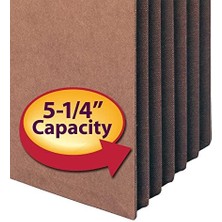 Skygo ® Dosya Cebi, Düz Kesim Tab, 5-1/4" Genişletme, Mektup Boyutu, Kırmızı Ip, Kutu Başına 10 (73390)