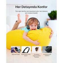 Skygo Soundform Mini Çocuk Kablosuz Kulaklık (Siyah) – Dahili Mikrofon, 30 Saat Çalma, Eğlenceli Çıkartmalar,, iPad ve Galaxy Uyumlu