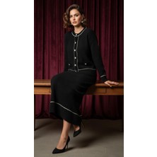 Masttoon Angora Incili Siyah Etek Takım