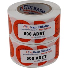 Skygo Hazır Al Hızlı Al Kalite Kontrol Etiketi 30MM Çap Ruloda 500 Adet 2 Rulo Toplam 1000 Adet Turuncu Zemine Siyah Baskılı Control Etiketi