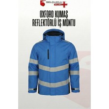 Selçuklu Plus Oxford Kumaş Reflektörlü İş Montu, Su Geçirmez, Kapüşonlu, Termal Astar