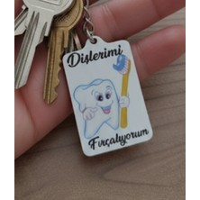 Vulli Diş Emojili Ahşap Anahtarlık 1 adet