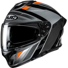 Hjc C71 Faber Mc7 Kapalı Motosiklet Kaskı Gri Turuncu