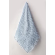 Cevval %100 Pamuk Kenarları Püsküllü 4 Kat 230 Gram 115 X100 cm Çok Amaçlı Müslin Bebek Battaniyesi