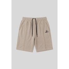 TOMMY LIFE Bej Oversize Fit Basic Ön Dikiş Detaylı Erkek Şort - 81283