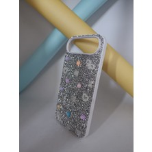 Iphone 17 Air Kılıf Taşlı Gül Desenli