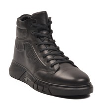 Komcero 2K1238-HK-510 Hakiki Deri Kaymaz Taban Siyah Erkek Bot