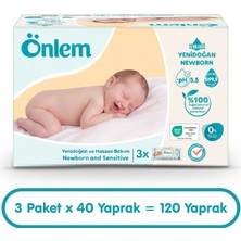 Önlem Yenidoğan Hassas Bakım Islak Havlu Mendil  40X3 120 Yaprak