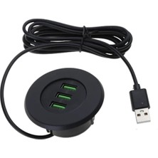 Alfais 6028 USB 3 Port Hub Masaüstü Gömme Çoklayıcı Çoğaltıcı Kablolu Şarj