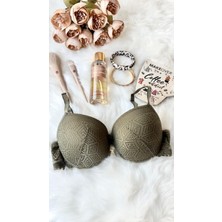Aysemin Lingerie 5124 Metal Aksesuarlı Dantelli Balenli Destekli Push Up Sütyen