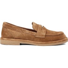 Celal Gültekin Kadın Taba Süet Deri Loafer