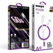 Skygo Uyumlu Pro Örgülü Kablo Type-C To Type-C Şarj ve Data Kablosu 60W - I15 | 3.4A Hızlı Şarj | 1m Uzunluk | Şık Beyaz Tasarım | Slikon Örgülü