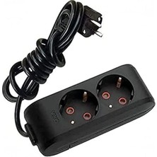 Skygo Siyah Ikili Priz Top Kablolu Çarpma Karşıtı 3 mt