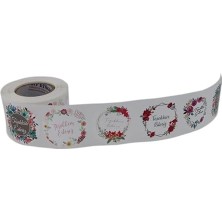 Skygo , Hazır Al Hızlı Al Teşekkür Ederiz Etiketi 5 Farklı Çiçek Deseni 50MM Çap Ruloda 500 Adet Kendinden Yapışkanlı Rulo Etiket, Pp Opak E-Ticaret