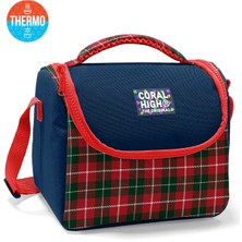 Coral High Kids Lacivert Ekose Fiyonk Desenli Thermo Beslenme Çantası 37107