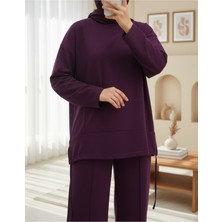 Modamorfo Eteği Bağcıklı Arkası Uzun Oysho Takım -Mürdüm