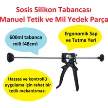 Poyraz Bioplast Sosis Silikon Tabancası Manuel Tetik ve Mil Yedek Parça (600ML)