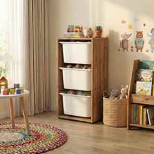 Moniev Kids 3 Sepetli Dolap Çok Amaçlı Dolap Oyuncak Dolabı MNV2601_3