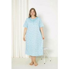 Seboteks %100 Pamuklu Kısa Kollu Büyük Beden Anne Geceliği 586