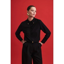 Sateen Lucy Gömlek - Siyah