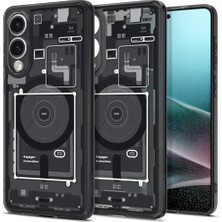 Skygo Galaxy S25 Edge ile Uyumlu Ince Kılıf Ultra Hybrid Sararma Karşıtı Duraclear Hava Kanalı Teknolojisi Askeri Sınıf Koruma Magfit Özellikli Zero One Tasarım Kapak - ACS09415