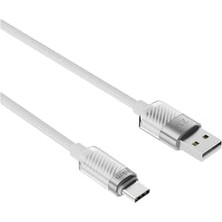 Skygo Hkm Tech Knıt Glam 2.1A Hızlı Şarj Destekli, Usb-A To Type-C Şarj ve Data Aktarım Kablosu, 1 Metre, Beyaz